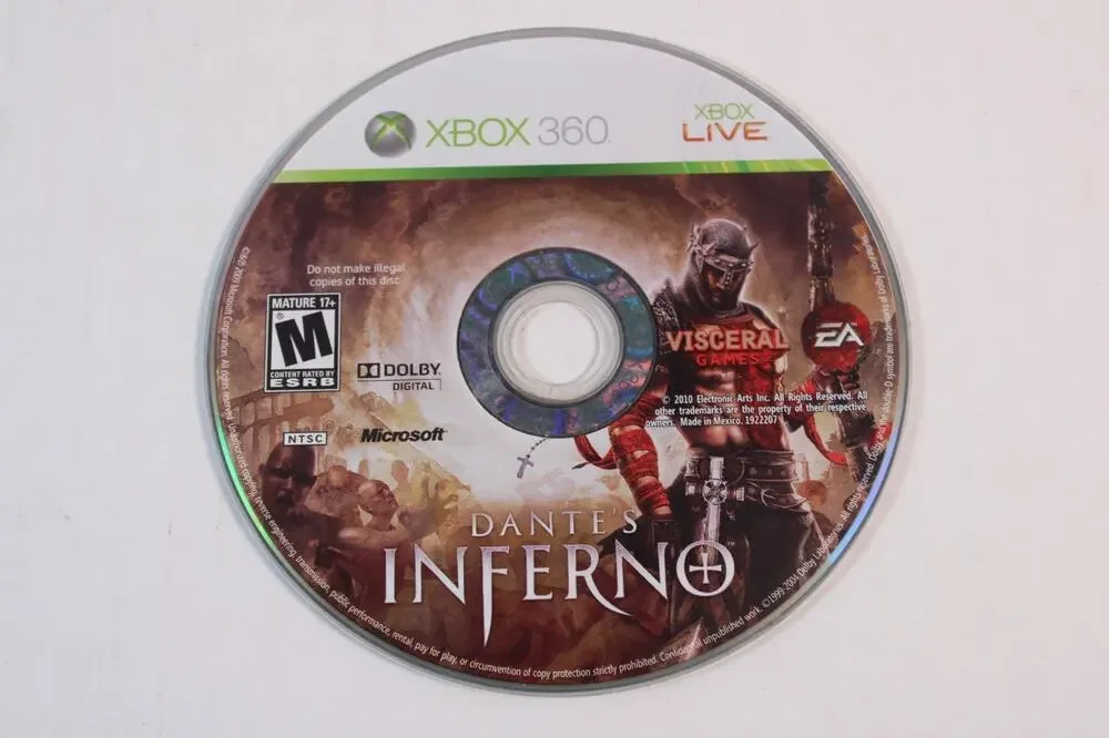 Dante's Inferno (Microsoft Xbox 360, 2010) Authentic, disc only, tested/works